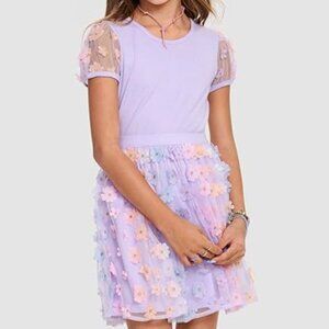 NWT The Children's Place Purple Floral Dress Size 10/12